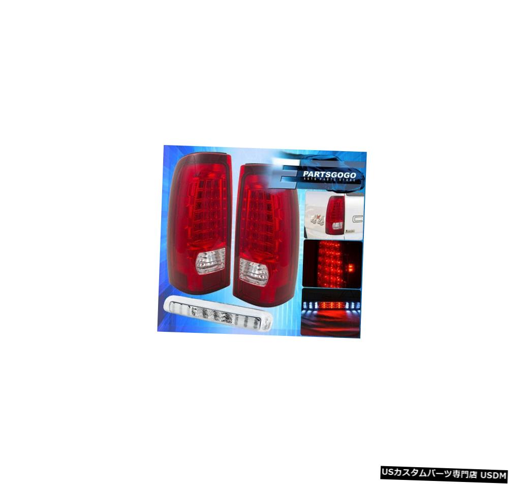 テールライト 99-03シエラ交換LEDテールライトブラック+ 3RdストップブレーキバーランプLh Rh 99-03 Sierra Replacement Led Tail Lights Black + 3Rd Stop Brake Bar Lamp Lh Rh 【並行輸入品】