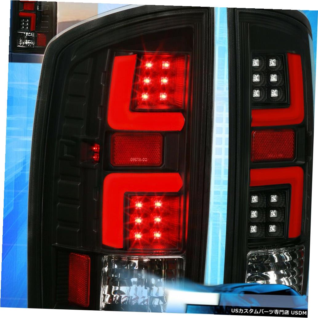 テールライト 02-06ダッジラム1500 2500 3500ブラック/レッドLEDチューブテールブレーキライトランプ For 02-06 Dodge Ram 1500 2500 3500 Black / Red LED Tube Tail Brake Lights Lamps 【並行輸入品】