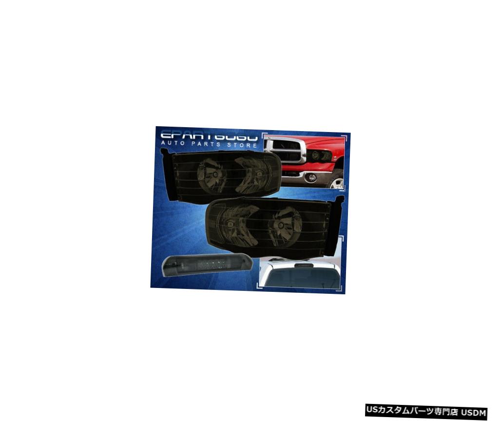 テールライト 02-05ラム交換ヘッドライトアセンブリ+ Led 3Rdブレーキストップテールランプスモーク 02-05 Ram Replacement Head Light Assembly + Led 3Rd Brake Stop Tail Lamp Smoked 【並行輸入品】