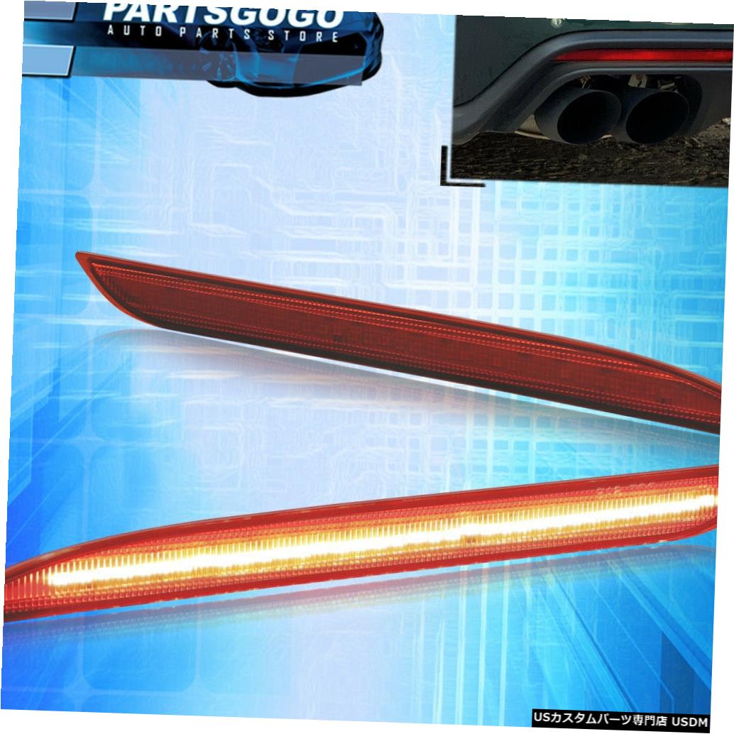 テールライト 15-17 Ford MustangリアバンパーレッドリフレクターLEDブレーキパーキングライトランプ用 For 15-17 Ford Mustang Rear Bumper Red Reflector LED Brake Parking Lights Lamps 【並行輸入品】