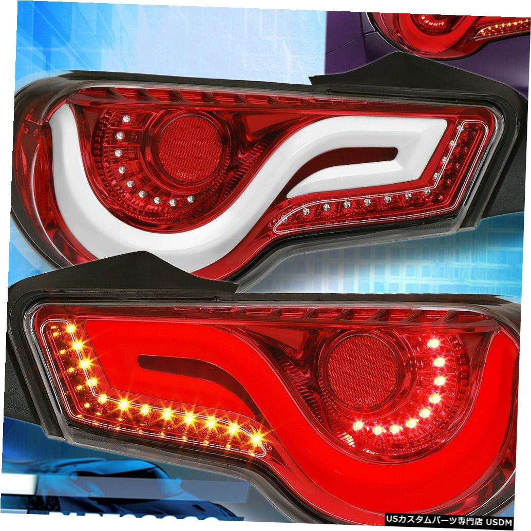 テールライト 13-20サイオンFRSスバルBRZ FT86赤LEDシーケンシャルシグナルテールライトランプ用 For 13-20 Scion FRS Subaru BRZ FT86 Red LED Sequential Signal Tail Lights Lamps 【並行輸入品】