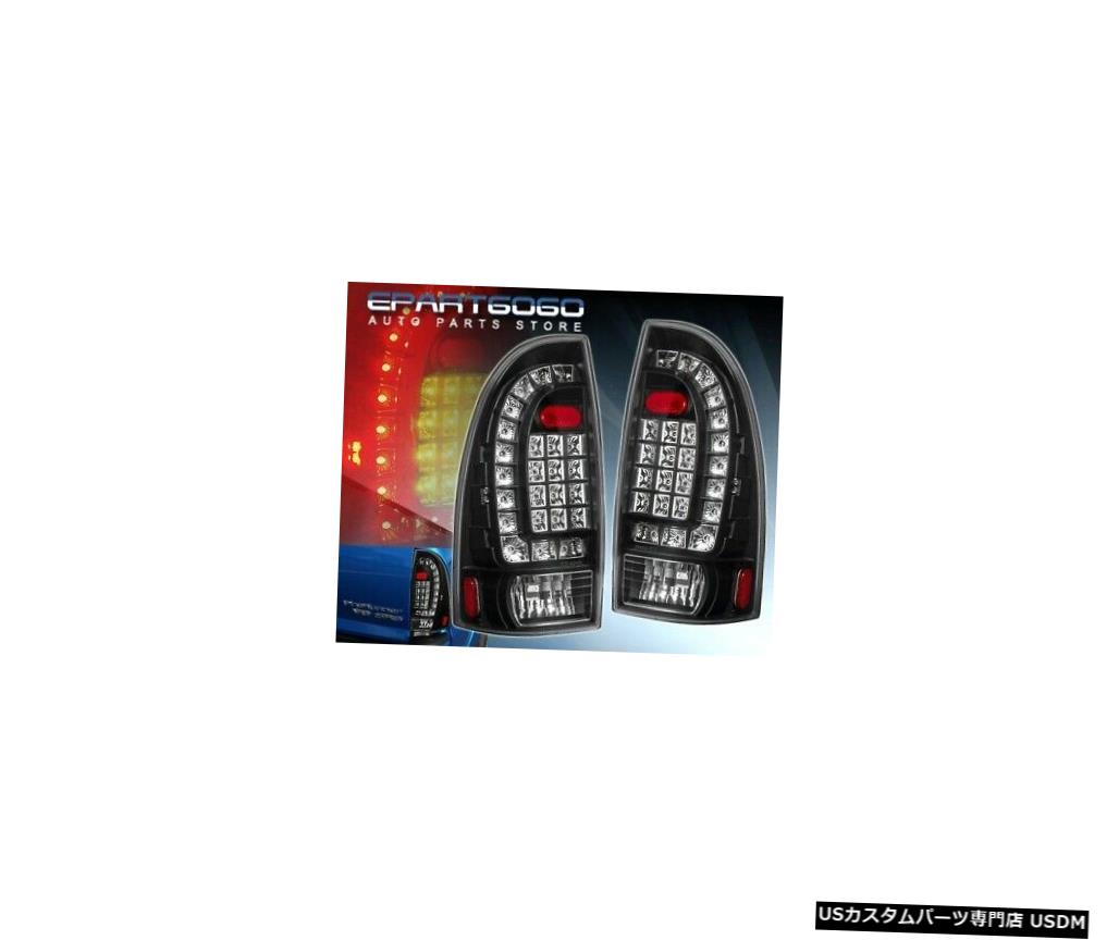 テールライト 05-15タコマ用ブラックハウジングレンズLedテールライトランプペアセットストップブレーキ For 05-15 Tacoma Black Housing Lens Led Tail Lights Lamp Pair Set Stop Brake 【並行輸入品】