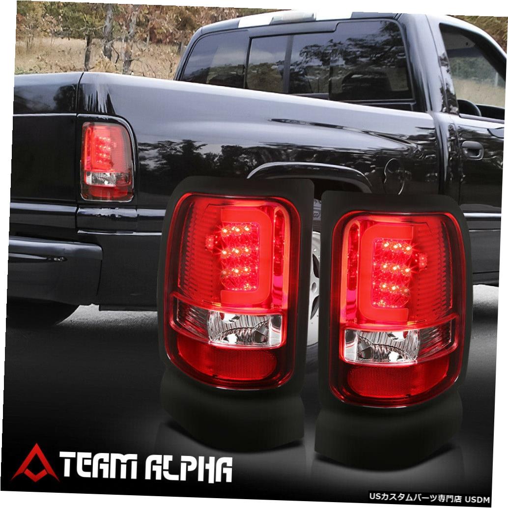 テールライト Fits 1994-2002 Dodge Ram <LED RED C-BAR> Chrome/Red Brake Lamp Rear Tail Light 【並行輸入品】