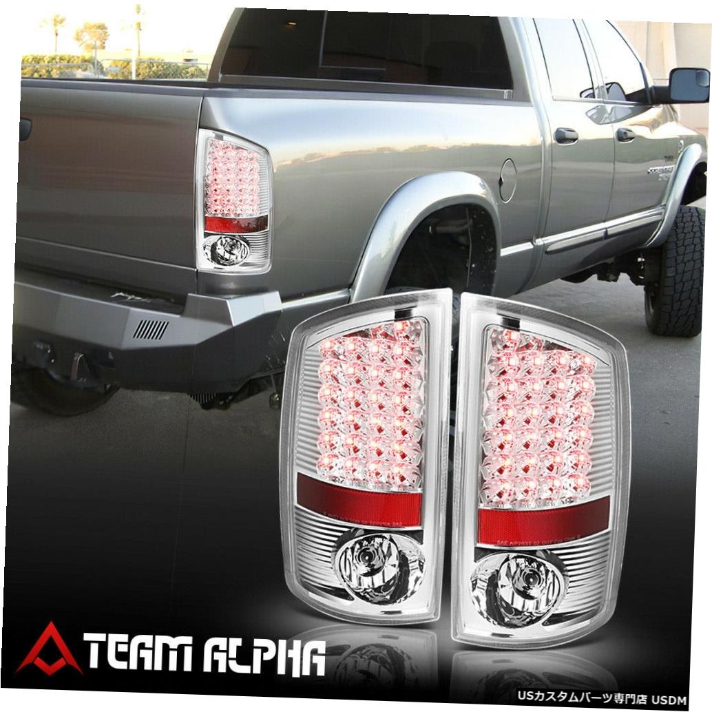 テールライト Fits 2007-2009 Dodge Ram 1500/2500 <FULL LED> Chrome/Clear Brake Lamp Tail Light 【並行輸入品】