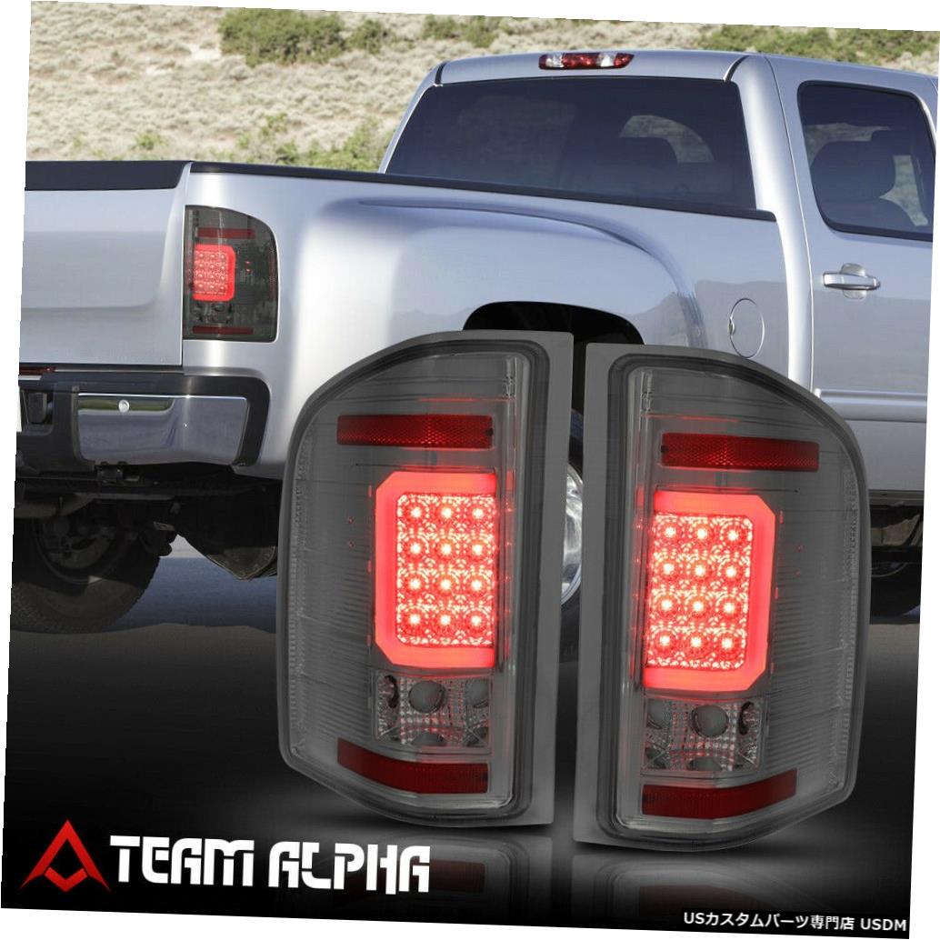 テールライト Fits 2007-2014 Chevy Silverado<NEON TUBE LED C-BAR>Chrome/Smoke Tail Light Lamp 【並行輸入品】