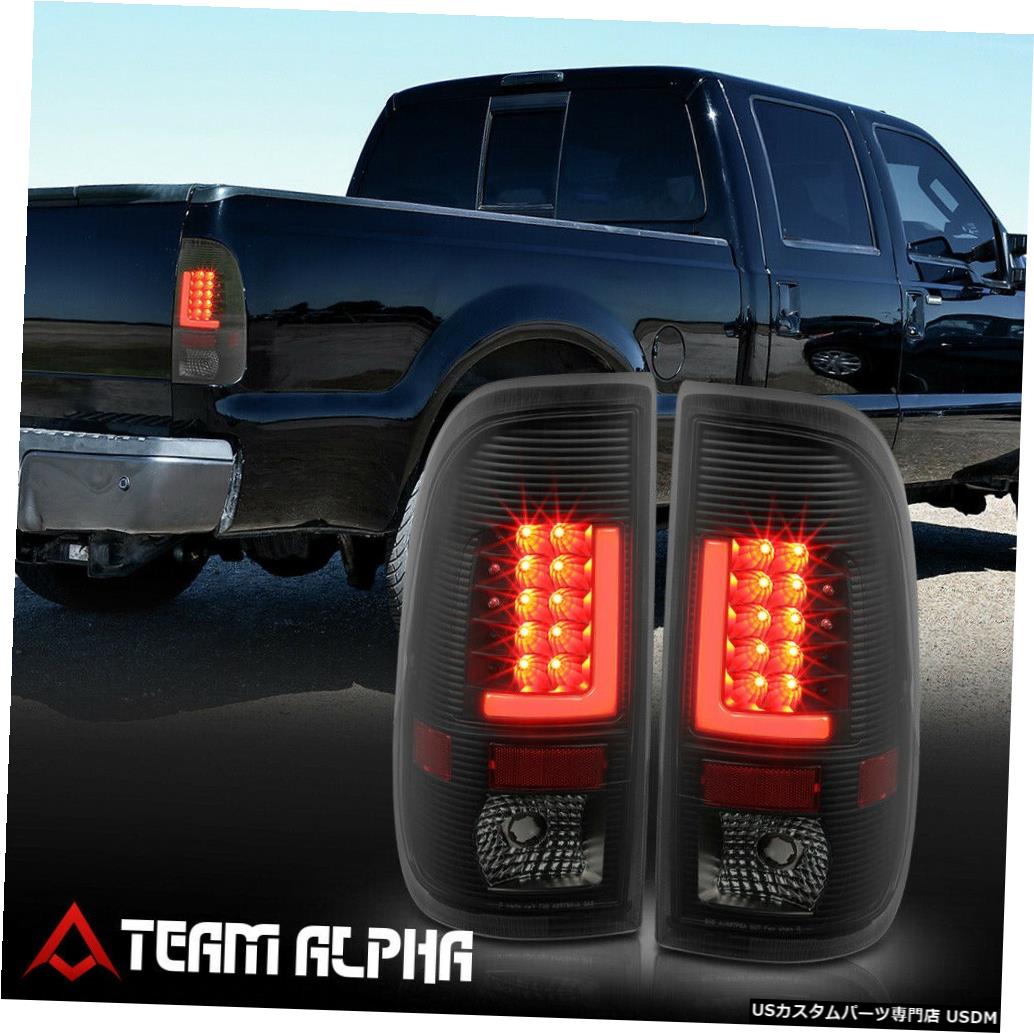 テールライト Fits 2008-2016 F250/F350/F450 SD<NEON TUBE LED L-BAR>Black/Smoke Tail Light Lamp 【並行輸入品】