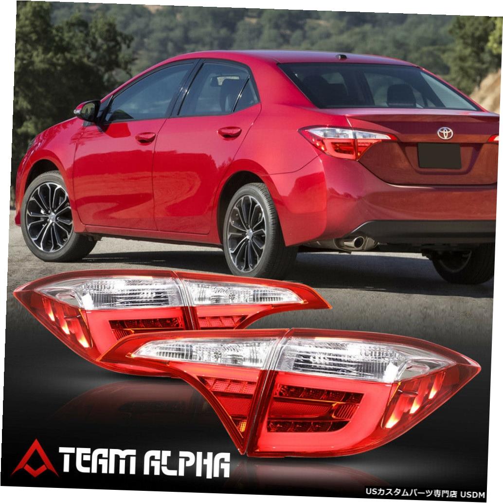 テールライト Fits 2014-2018 Toyota Corolla<NEON TUBE LED BAR>Red/Clear Brake Lamp Tail Light 【並行輸入品】