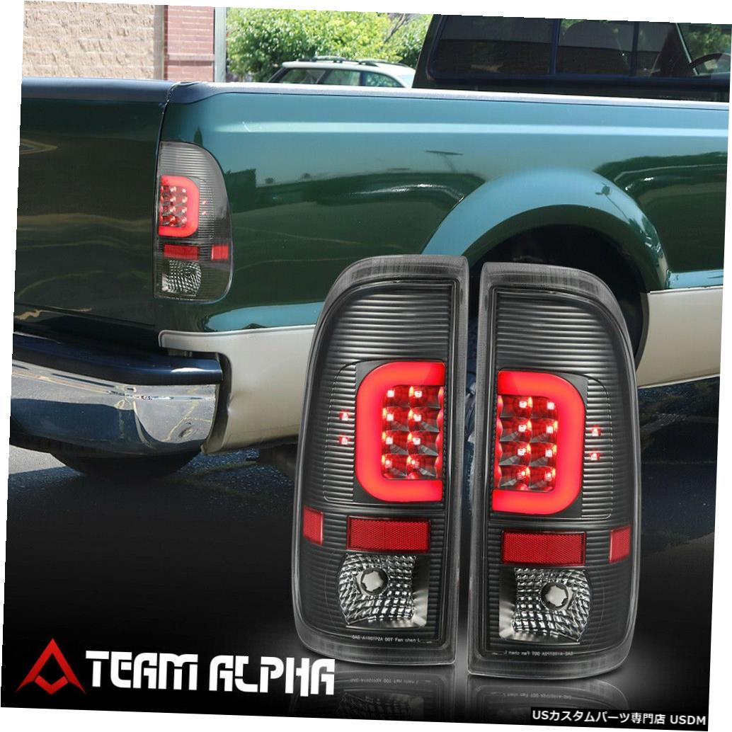 テールライト Fits 2008-2016 F250/F350/F450 SD<RED LED C-BAR>Black/Clear Brake Lamp Tail Light 【並行輸入品】 53,592円
