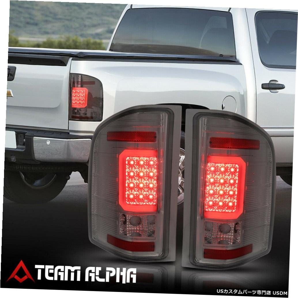 テールライト Fits 2007-2014 Chevy Silverado<LED RED C-BAR>Chrome/Smoke Brake Lamp Tail Light 【並行輸入品】
