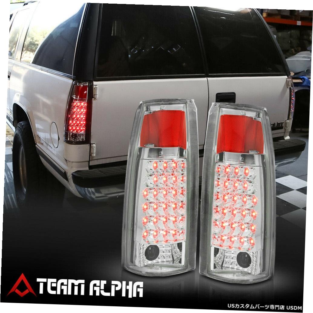 テールライト Fits 1988-2001 Chevy/GMC C10 C/K Pickup <LED> Chrome/Clear Brake Lamp Tail Light 【並行輸入品】