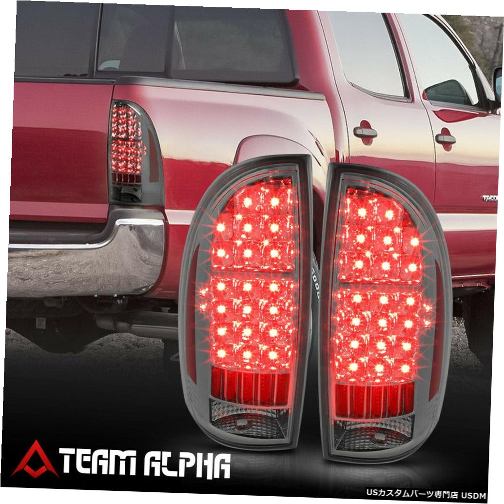 テールライト Fits 2005-2015 Toyota Tacoma <FULL LED> Chrome/Smoke Brake Lamp Rear Tail Light 【並行輸入品】