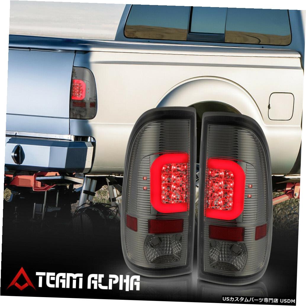 テールライト Fits 2008-2016 F250/F350/F450 SD<RED LED C-BAR>Chrome/Smoke Rear Tail Light Lamp 【並行輸入品】