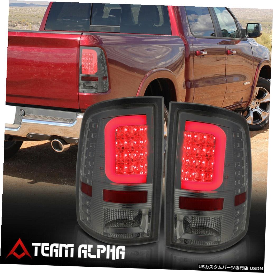 テールライト Fits 2009-2017 Dodge Ram<NEON TUBE LED C-BAR>Chrome/Smoke Brake Lamp Tail Light 【並行輸入品】