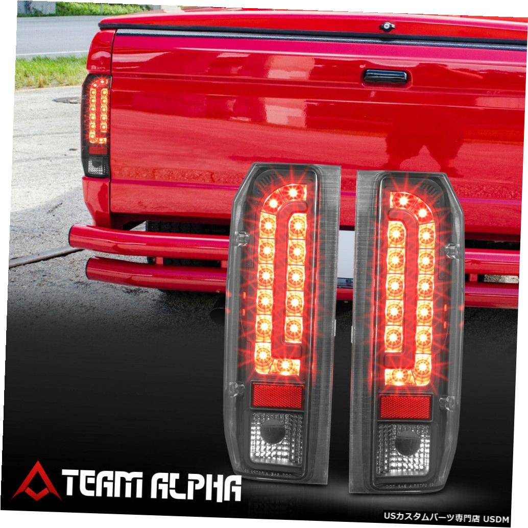 テールライト Fits 1990-1997 F150/F250/Bronco<FULL LED>Black/Clear Brake Lamp Rear Tail Light 【並行輸入品】