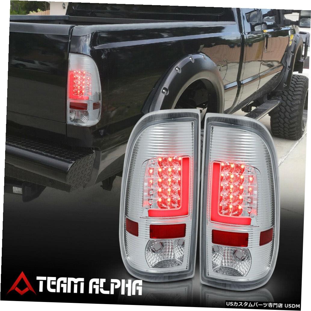テールライト Fits 2008-2016 F250/F350/F450 SD<RED LED L-BAR>Chrome/Clear Rear Tail Light Lamp 【並行輸入品】 50,754円