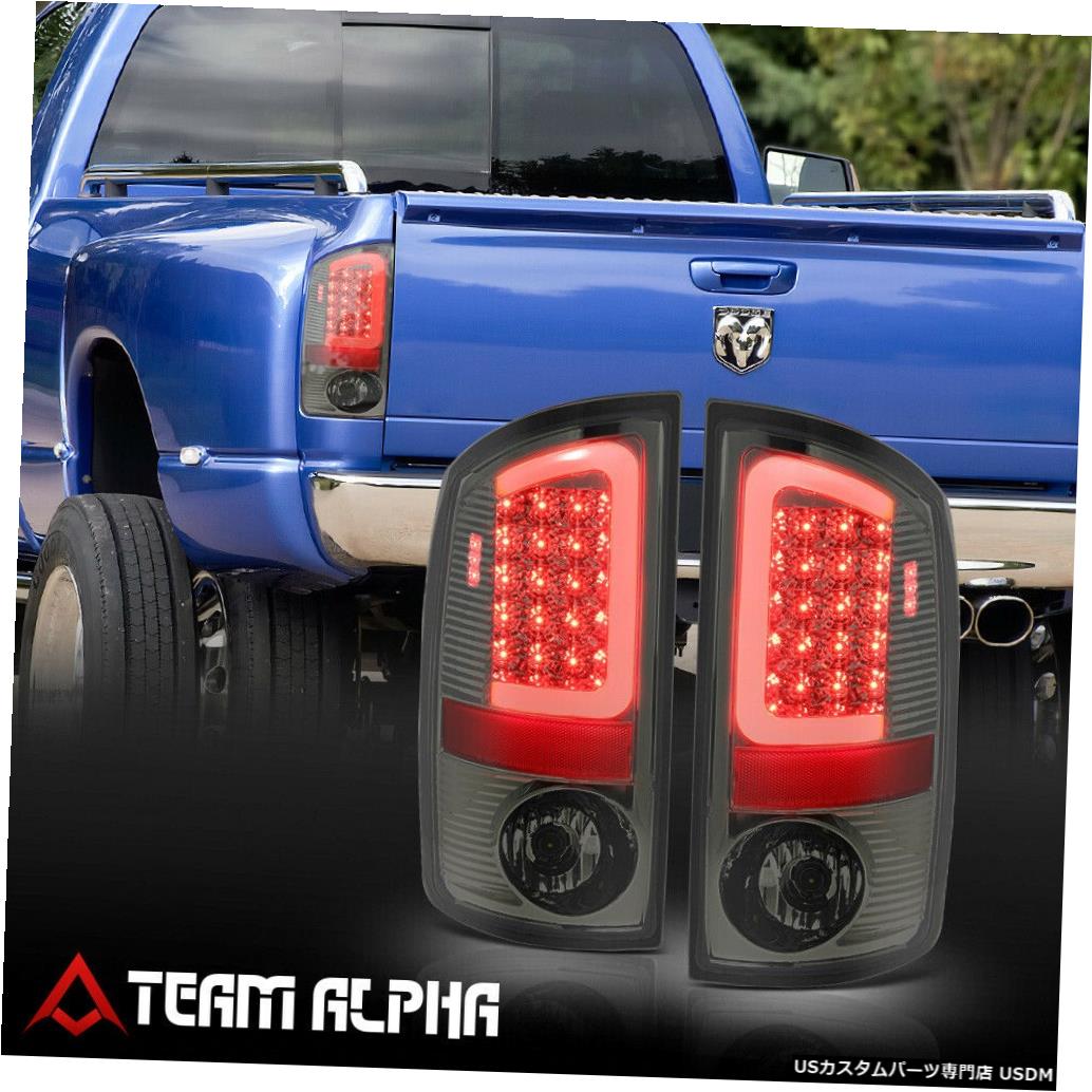 テールライト Fits 2007-2009 Dodge Ram<NEON TUBE LED C-BAR>Chrome/Smoke Brake Lamp Tail Light 【並行輸入品】