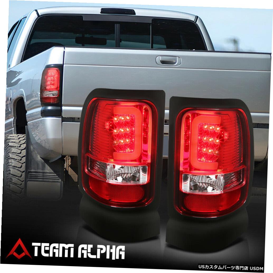 テールライト Fits 1994-2002 Dodge Ram <NEON TUBE LED C-BAR> Chrome/Red Brake Lamp Tail Light 【並行輸入品】