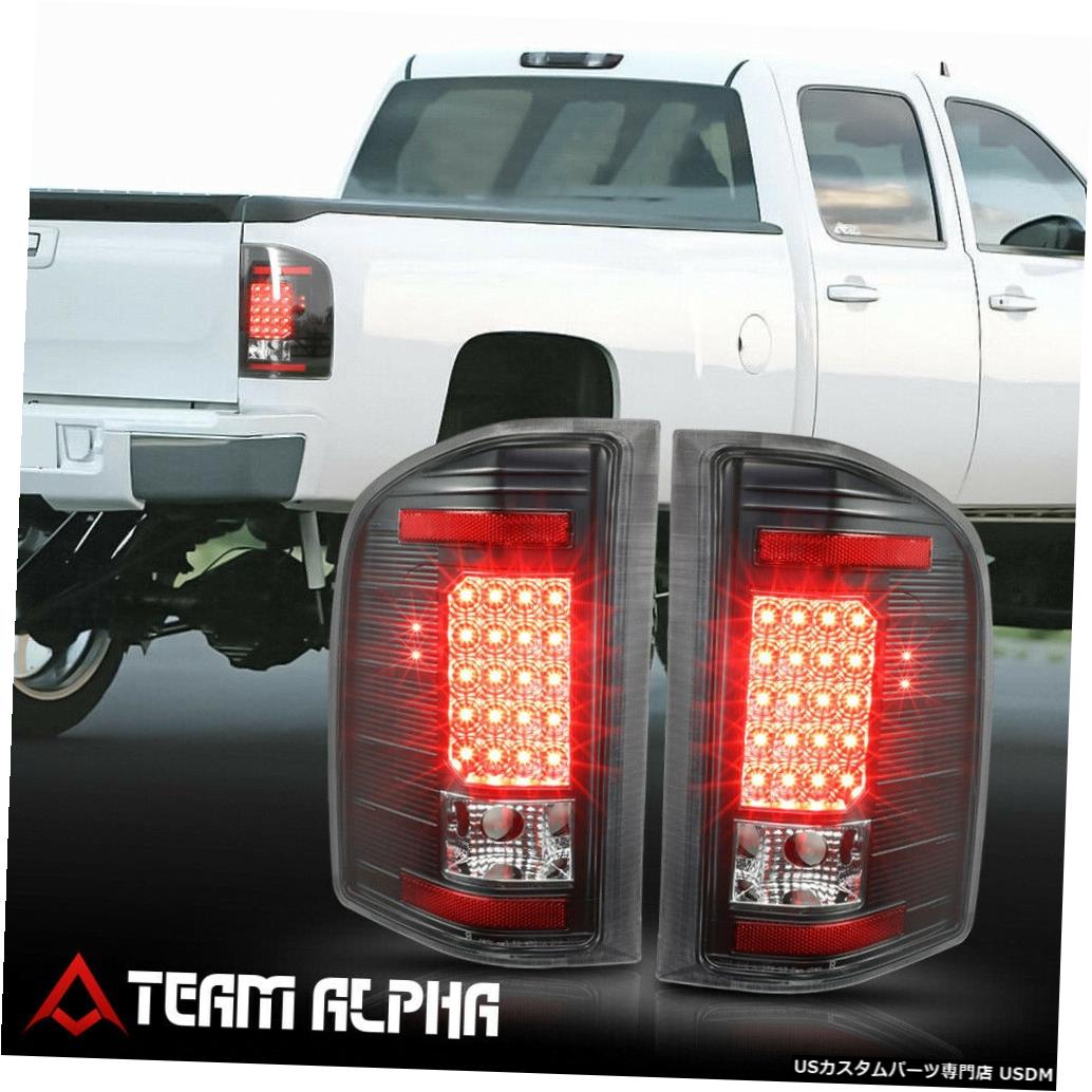 テールライト Fits 2007-2014 Chevy Silverado <FULL LED> Black/Clear Brake Lamp Rear Tail Light 【並行輸入品】