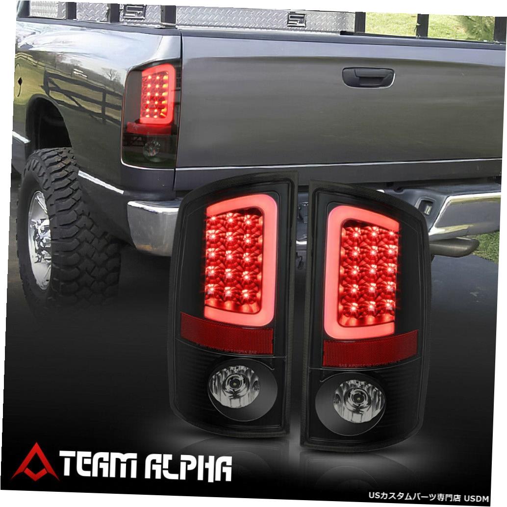 テールライト Fits 2002-2006 Dodge Ram <NEON TUBE LED C-BAR> Black/Smoke Brake Lamp Tail Light 【並行輸入品】