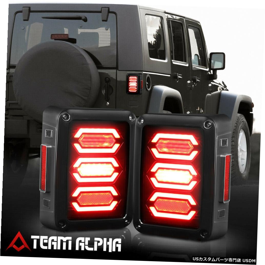 ライト ランプ 品数豊富 Fits テールライト 07 18 Light Tail Rear Lamp Brake Bar Black Smoke Neon Wrangler Led Jeep