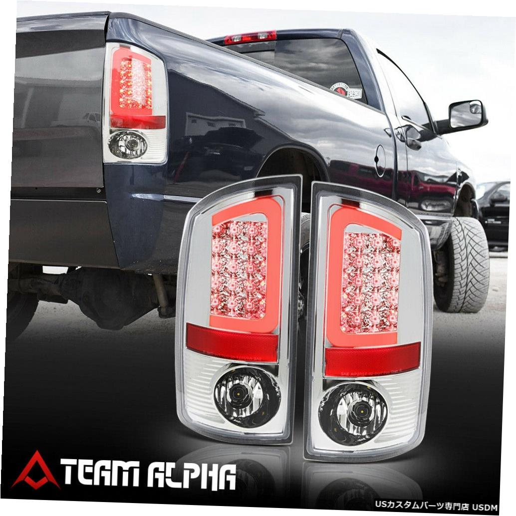 テールライト Fits 2002-2006 Dodge Ram<NEON TUBE LED C-BAR>Chrome/Clear Brake Lamp Tail Light 【並行輸入品】
