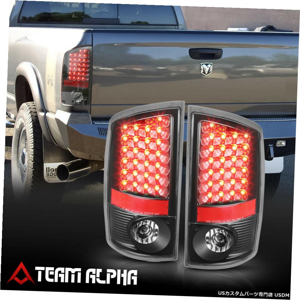 テールライト Fits 2002-2006 Dodge Ram 1500/2500 <FULL LED> Black/Clear Brake Lamp Tail Light 【並行輸入品】