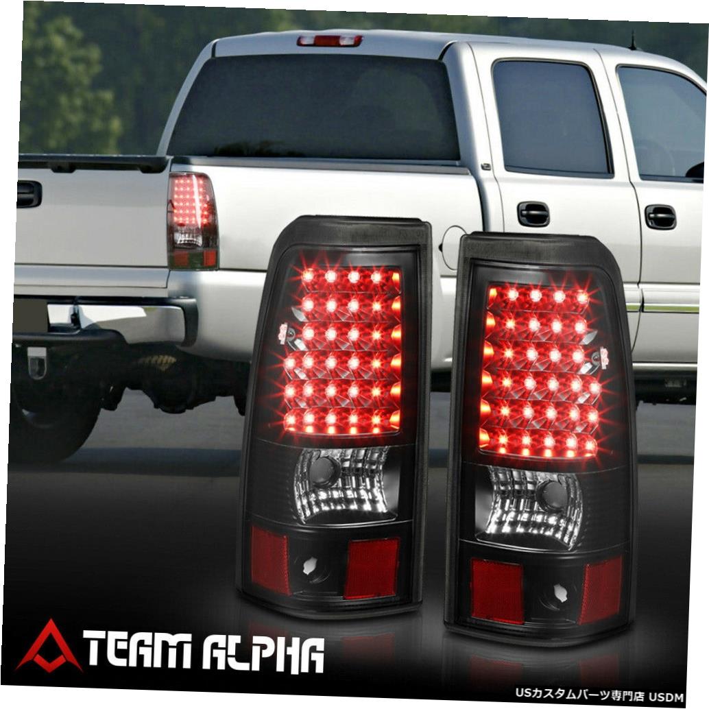 テールライト Fits 2003-2007 Silverado/Sierra Fleetside<LED>Black/Clear Brake Lamp Tail Light 【並行輸入品】
