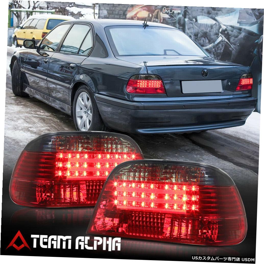 テールライト Fits 1995-2001 BMW E38 7-Series <EURO LED BAR> Red/Smoke Brake Lamp Tail Light 【並行輸入品】