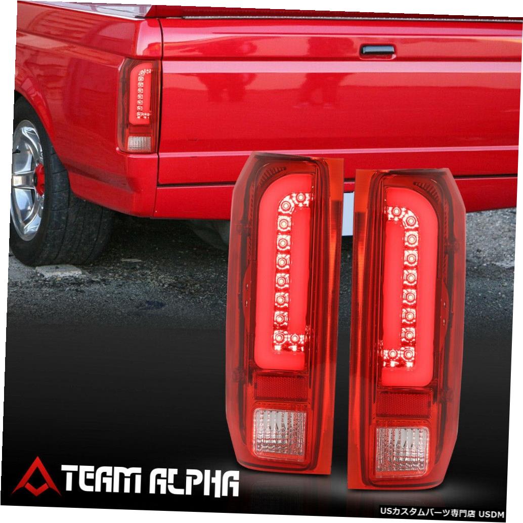 テールライト Fits 1990-1997 F150/F250/Bronco <NEON TUBE LED C-BAR> Chrome/Red Tail Light Lamp 【並行輸入品】