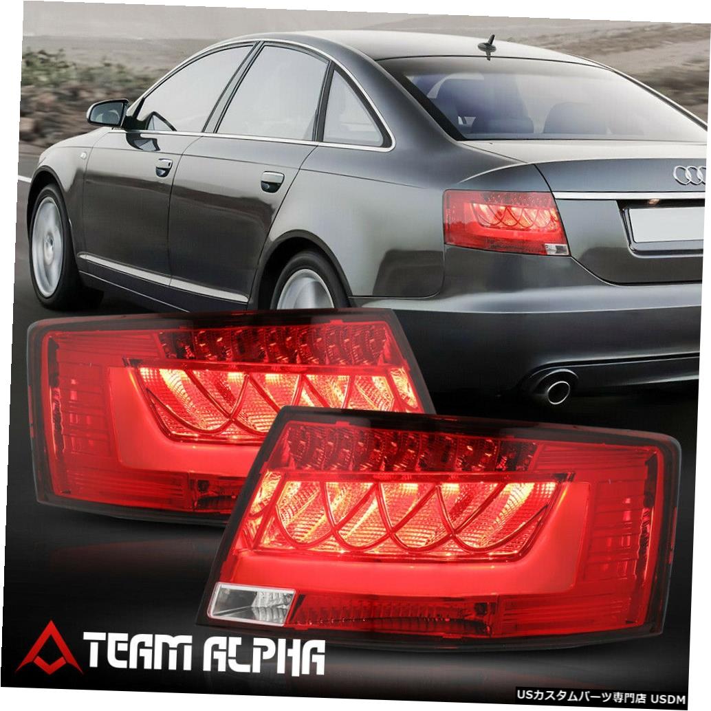 テールライト Fits 2005-2008 Audi A6/S6 C6 <NEON TUBE LED BAR> Red/Clear Brake Lamp Tail Light 【並行輸入品】
