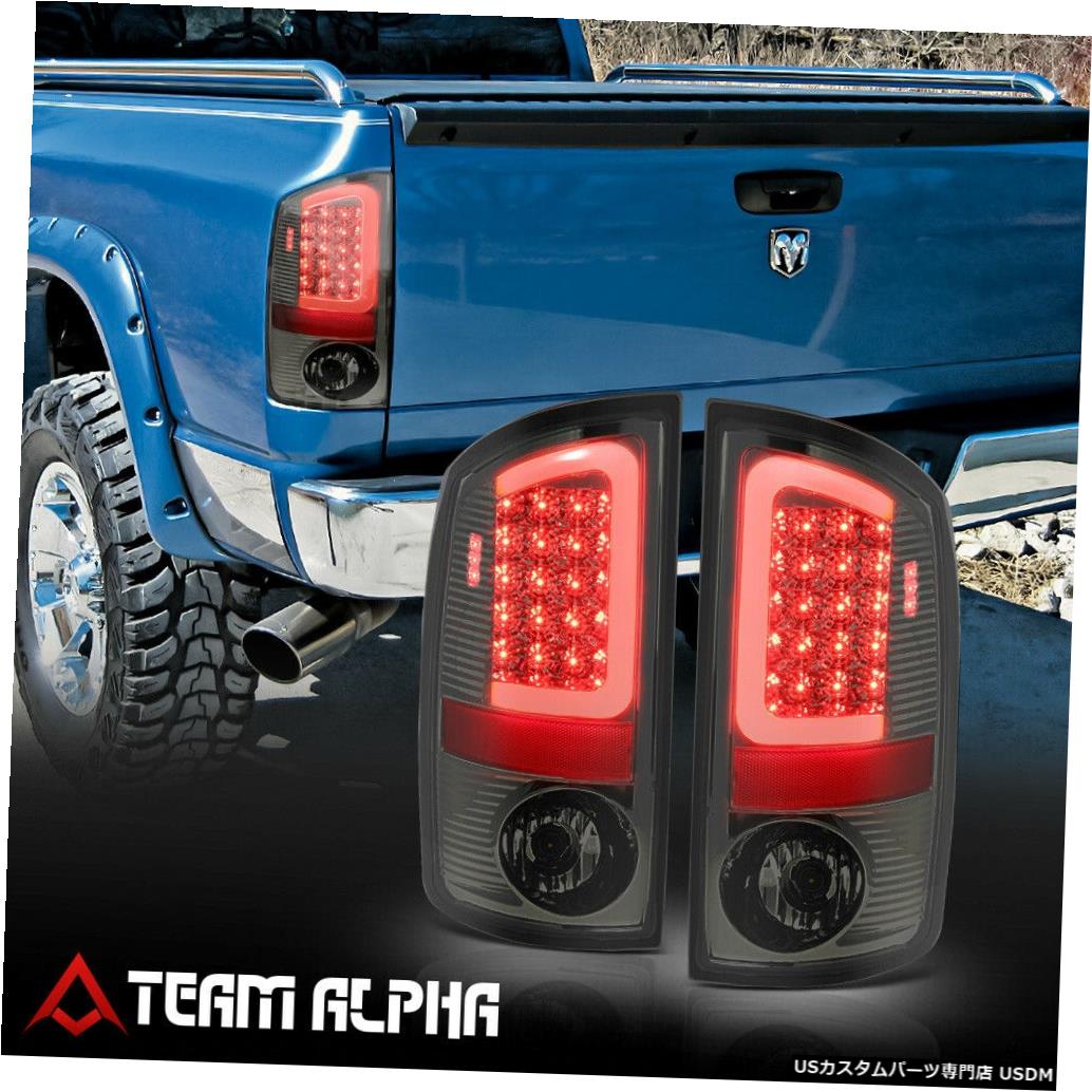 テールライト Fits 2007-2009 Dodge Ram <LED RED C-BAR> Chrome/Smoke Brake Lamp Rear Tail Light 【並行輸入品】