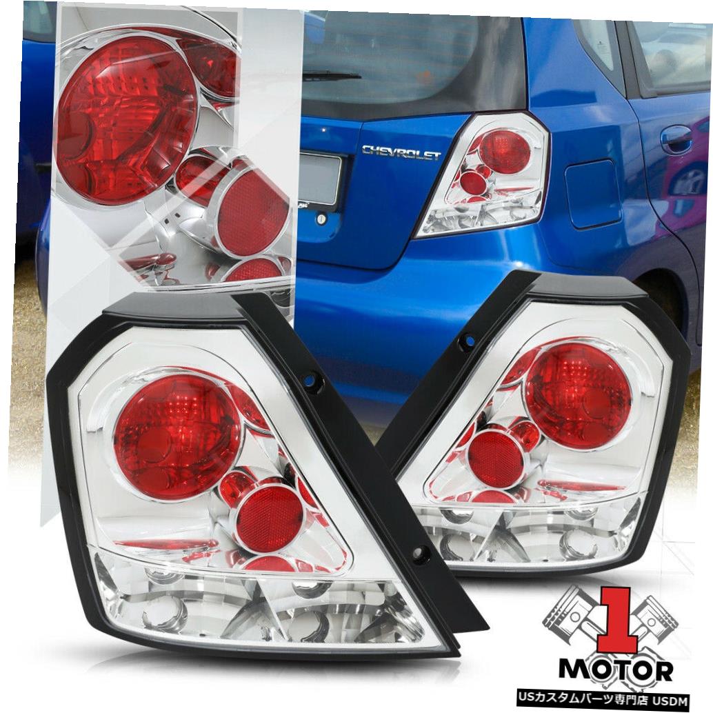 テールライト クロム/レッド* EURO ALTEZZA * 04-08シボレーAveo / 5 HB用テールライトリアブレーキランプ Chrome/Red *EURO ALTEZZA* Tail Light Rear Brake Lamp for 04-08 Chevy Aveo/5 HB 【並行輸入品】