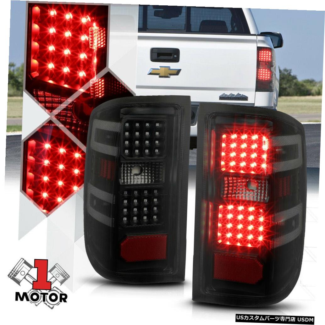 テールライト ブラック/スモーク*フルLED * 14 15 16 17シルバラード/シエラ用テールライトリバースブレーキ Black/Smoked*Full LED*Tail Light Reverse Brake for 14 15 16 17 Silverado/Sierra 【並行輸入品】