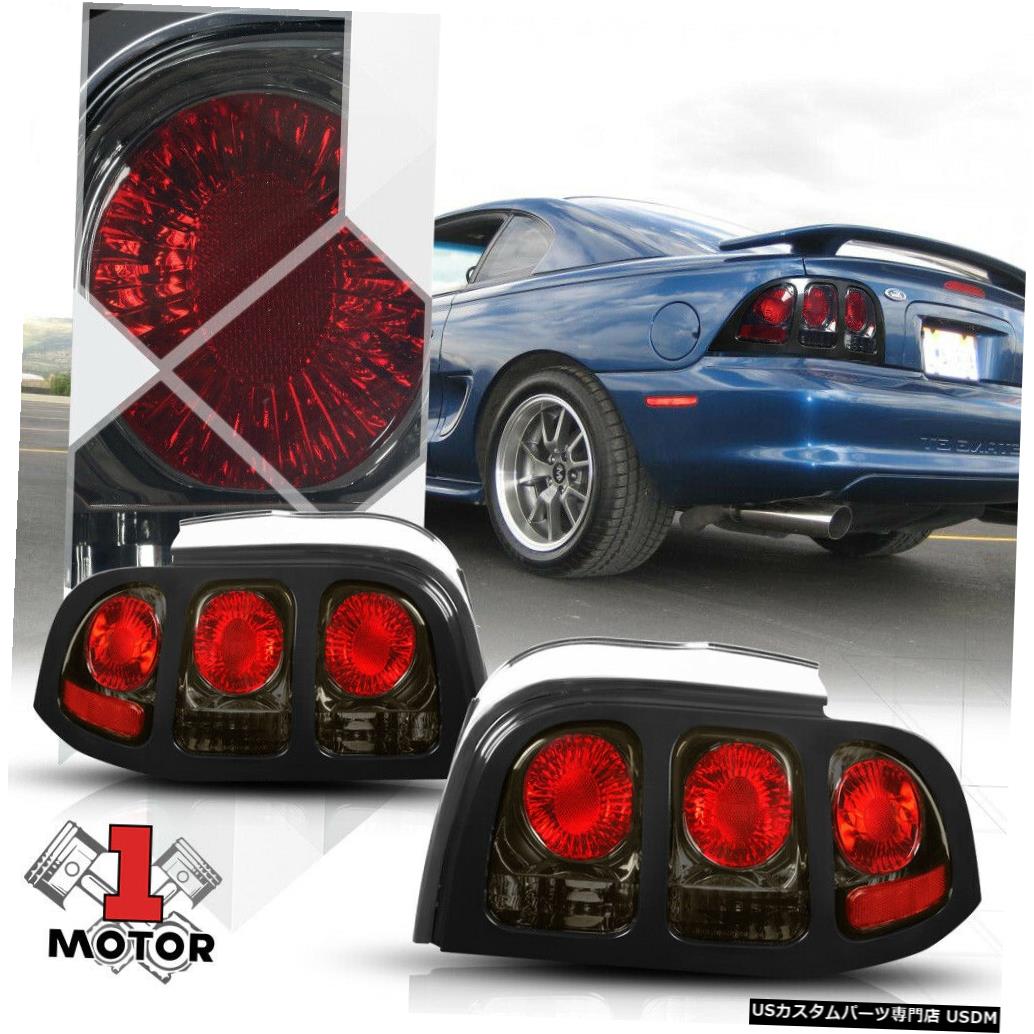 テールライト クロム/スモーク* EURO ALTEZZA * 94-98フォードマスタング用テールライトリアブレーキランプ Chrome/Smoked *EURO ALTEZZA* Tail Light Rear Brake Lamp for 94-98 Ford Mustang 【並行輸入品】