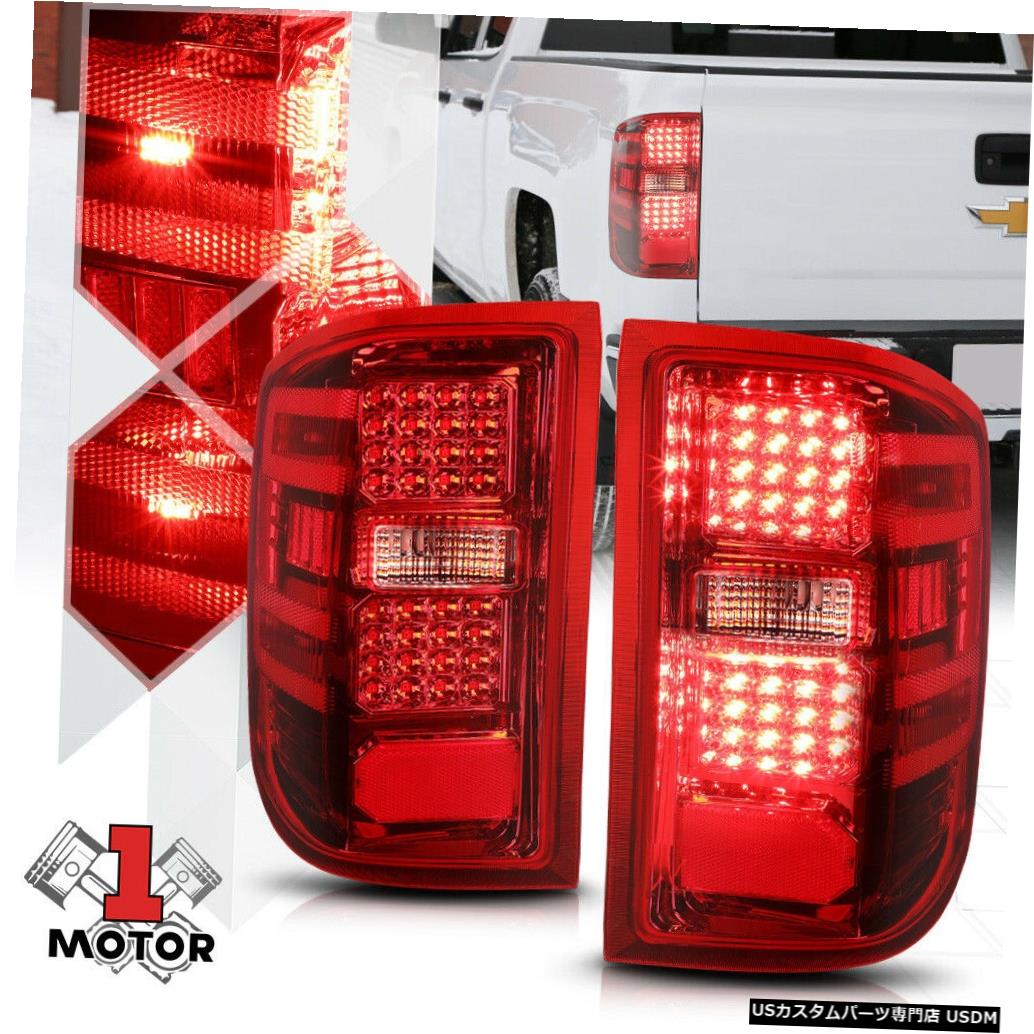 テールライト 14/15 16 17シルバラード/シエラ用クローム/レッド*フルLED *テールライトリバースランプ Chrome/Red *Full LED* Tail Light Reverse Lamp for 14 15 16 17 Silverado/Sierra 【並行輸入品】