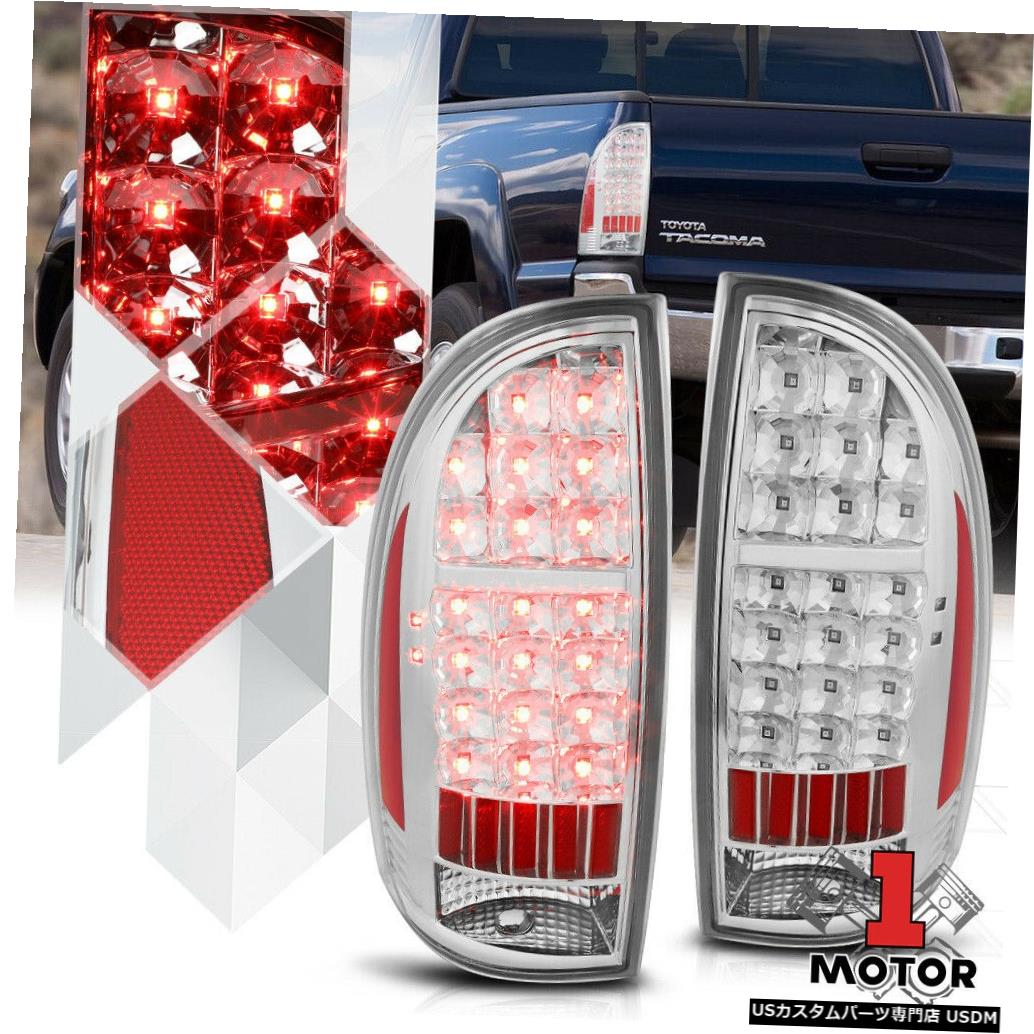 テールライト 05-15トヨタタコマ用クロームハウジングクリアレンズ*フルLED *テールライトブレーキランプ Chrome Housing Clear Lens*FULL LED*Tail Light Brake Lamp for 05-15 Toyota Tacoma 【並行輸入品】
