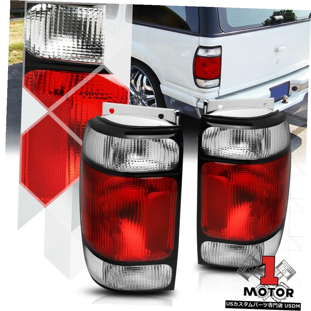 テールライト 95-97 Ford Explorer / Mountaineer用クリスタルレッド/クリアレンズテールライトブレーキランプ Crystal Red/Clear Lens Tail Light Brake Lamp for 95-97 Ford Explorer/Mountaineer 【並行輸入品】