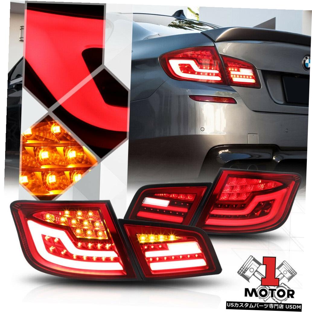 テールライト 黒/赤* 11-17 BMW F10 5シリーズのシーケンシャルシグナル/トロンLEDバー*テールライト Black/Red *SEQUENTIAL SIGNAL/TRON LED BAR* Tail Light for 11-17 BMW F10 5-Series 【並行輸入品】