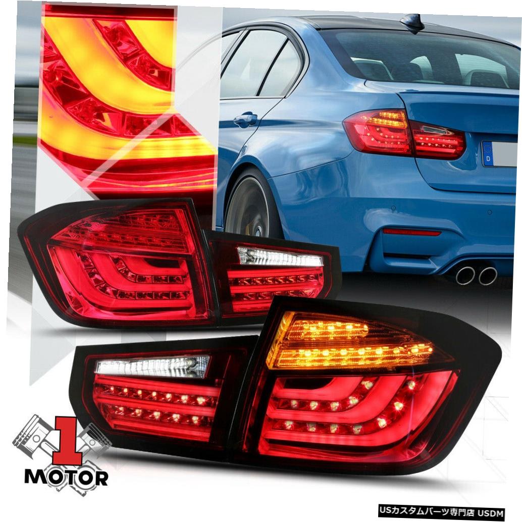テールライト 12-15 BMW F30 3シリーズ4Dr用レッド/クリア*トロンLEDバー*ネオンテールライトブレーキランプ Red/Clear*Tron LED Bar*Neon Tail Light Brake Lamp for 12-15 BMW F30 3-Series 4Dr 【並行輸入品】
