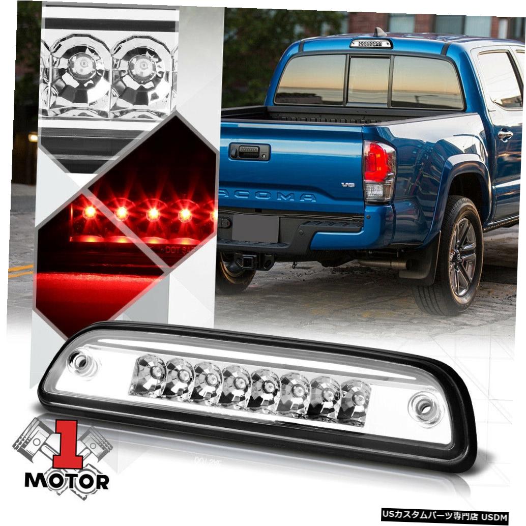 テールライト 95-17トヨタタコマ用クロームハウジングクリアレンズリアLED第3 [第3]ブレーキライト Chrome Housing Clear Lens Rear LED Third[3rd]Brake Light for 95-17 Toyota Tacoma 【並行輸入品】