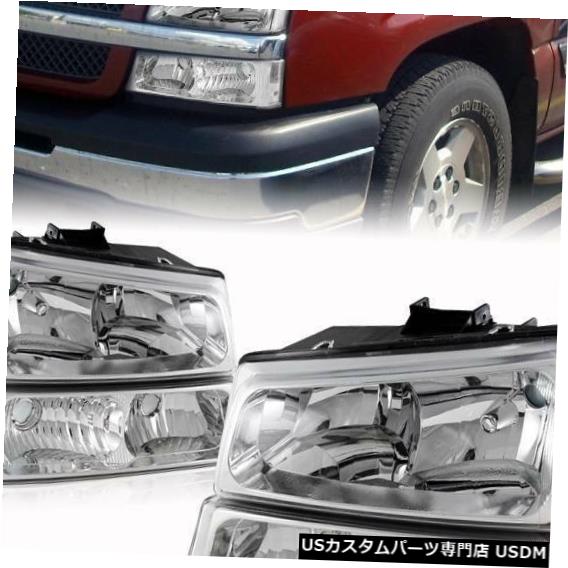 Headlight 03-06シボレーシルバラード雪崩のクロムハウジングクリアレンズヘッドライト Chrome Housing Clear Lens Headlights For 03-06 Chevrolet Silverado Avalanche 【並行輸入品】