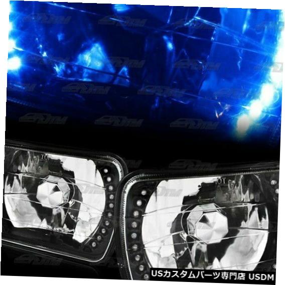 低価格の ライト ランプ H6054ブルーledダイヤモンドカットブラックハウジングヘッドライト ドライバー 乗客 X6 7 Headlight 7 X6 Passenger Driver Headlights Housing Black Cut Diamond Led Blue H6054