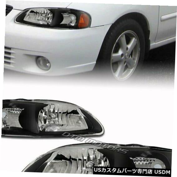 Headlight 00-03日産セントラのための黒いハウジングのゆとりレンズのヘッドライトランプのこはく色の反射器 Black Housing Clear Lens Headlight Lamps Amber Reflector For 00-03 Nissan Sentra 【並行輸入品】