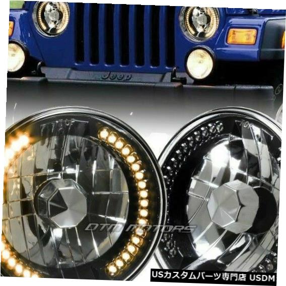 公式ショップ ライト ランプ H6017 ラウンドh6014 7 Headlight H6024イエローledリングブラッククリスタルガラスレンズヘッドライト Headlights Lens Glass Crystal Black Ring Led Yellow H6014 H6017 H6024 Round 7 Www Craccs Gob Ni