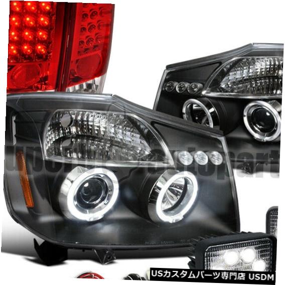 Headlight 2004-2015 Titan Haloプロジェクターヘッドライト+テールランプレッド+ 9 LEDワークライト For 2004-2015 Titan Halo Projector Headlights+Tail Lamp Red+9 LED Work Lights 【並行輸入品】