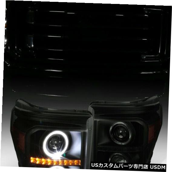 Headlight 2011-2016 Ford F250 F350 F450黒煙LED Haloプロジェクターヘッドライト For 2011-2016 Ford F250 F350 F450 Black Smoke LED Halo Projector Headlights 【並行輸入品】 49,764円
