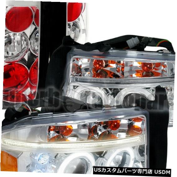 Headlight 1997-2004のダッジダコタLED DRLプロジェクターヘッドライト+テールブレーキランプ For 1997-2004 Dodge Dakota LED DRL Projector Headlights+Tail Brake Lamps 【並行輸入品】