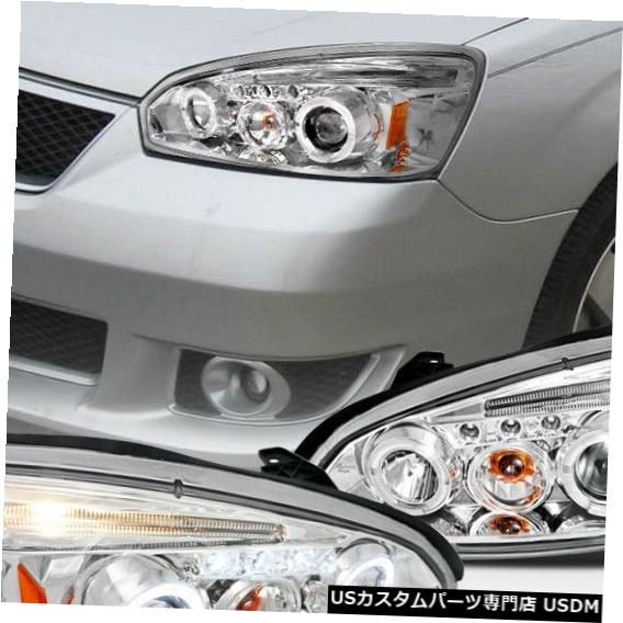 Headlight 2004-2007シェビーマリブLEDハロープロジェクターヘッドライトヘッドランプの交換用 For 2004-2007 Chevy Malibu LED Halo Projector Headlights Head Lamps Replacement 【並行輸入品】