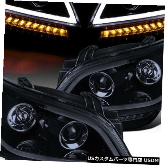 Headlight 2010-2011起亜ソウルLEDバー光沢のある黒いプロジェクターヘッドライト信号 For 2010-2011 Kia Soul LED Bar Glossy Black Projector Headlights Signal 【並行輸入品】