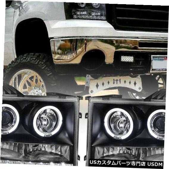 Headlight 2007-2013 GMCシエラ1500 2500 3500HD LED Haloプロジェクターヘッドライトブラック For 2007-2013 GMC Sierra 1500 2500 3500HD LED Halo Projector Headlight Black 【並行輸入品】